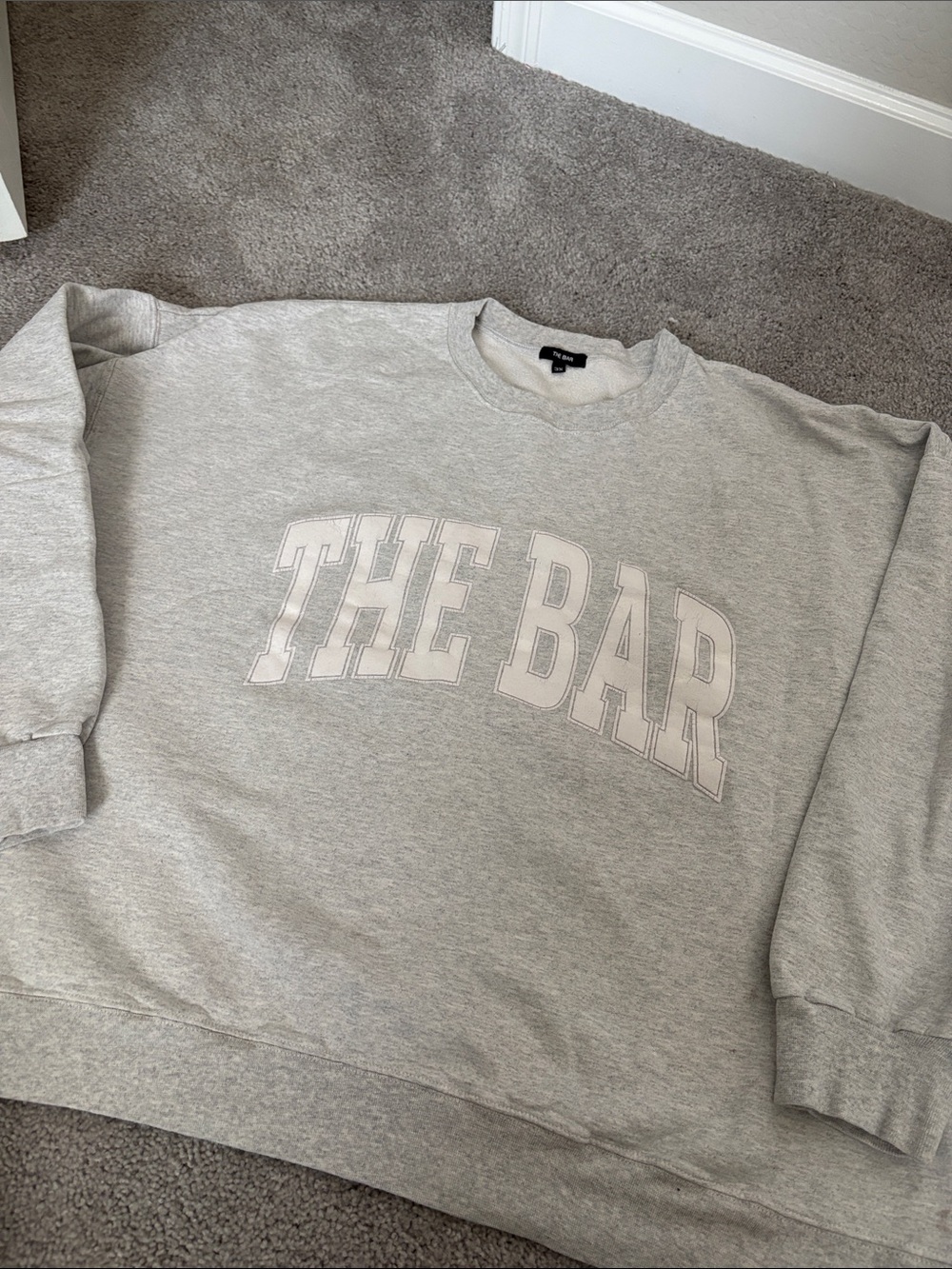The Bar Gray Crewneck Sweatshirt with White Logo